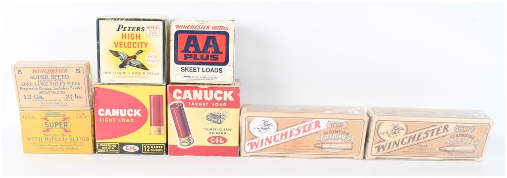 A Lot of 8 Ammunition Boxes Including 10 Rounds of 12 Gauge Rifled Slugs (1 of 8)