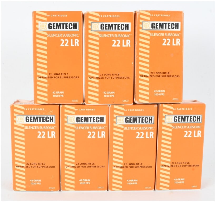 A Lot of 350 Rounds of Gemtech Silencer Subsonic .22 Long Rifle Ammunition (1 of 3)