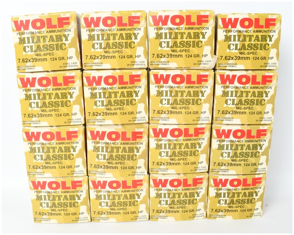 A Lot of 320 Rounds of Wolf Military Classic 7.62x39mm Ammunition (1 of 3)