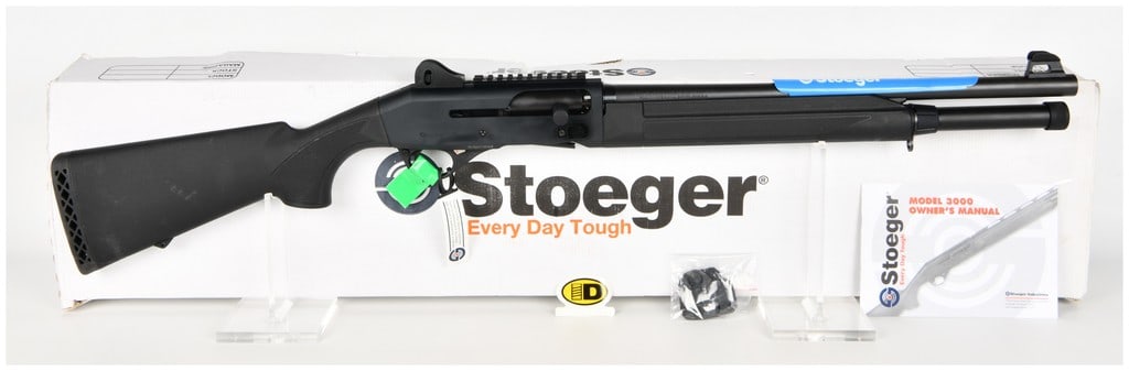 Stoeger M3000 Tactical Semi-Automatic Shotgun 12 Gauge with 18.5 Inch Barrel: This Stoeger M3000 Tactical is a semi-automatic 12-gauge shotgun designed for home defense and tactical applications, featuring an 18.5-inch barrel capable of chambering both 2-3/4 inch and 3-inch she