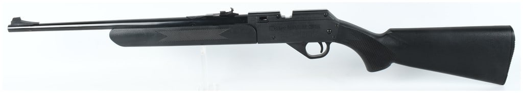Daisy PowerLine 35 Multi-Pump Pneumatic .177 Caliber Pellet and BB Air Rifle: A Daisy PowerLine 35 multi-pump pneumatic air rifle designed to fire .177 caliber (4.5mm) pellets or BBs. The rifle features a black synthetic stock and forend with molded checkering on the grip