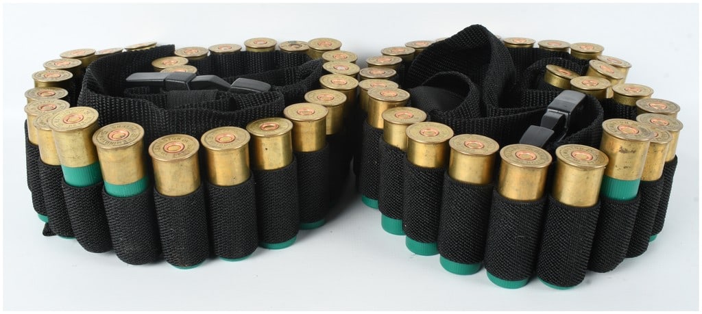 A Group of 50 16 Ga Shotgun Shells and Two Nylon Bandoliers (1 of 4)