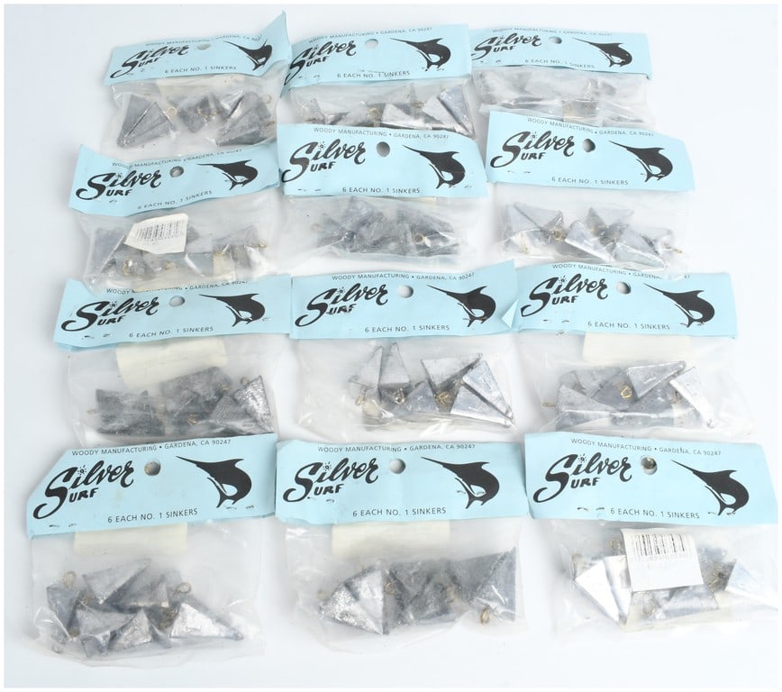 A Collection of 72 Silver Surf No. 1 Pyramid Fishing Sinkers (1 of 4)