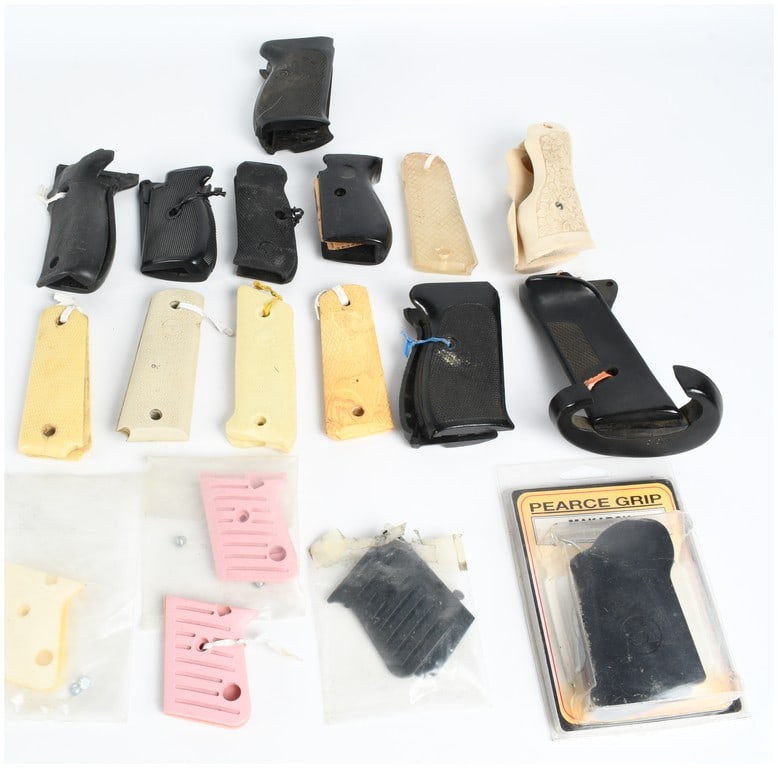 A Collection of 18 Assorted Handgun Grips and Accessories including Pearce Grip and Hogue Examples (1 of 7)