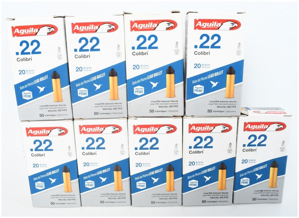 A Lot of 450 Rounds of Aguila .22 Colibri Rimfire Ammunition (1 of 3)
