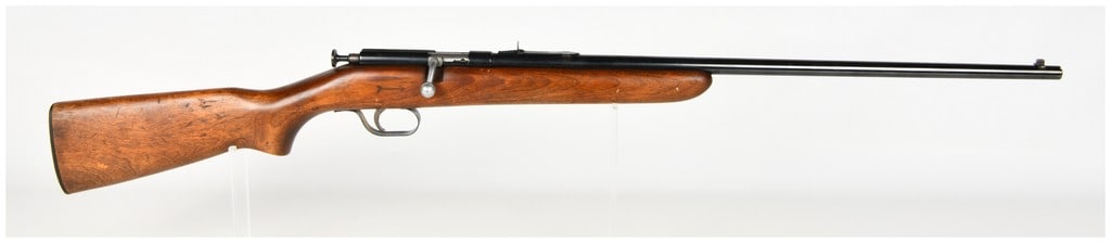 Marlin Model 100 Bolt Action Rifle .22 S, L, LR: This Marlin Model 100 is a single-shot bolt-action rifle chambered for .22 Short, Long, or Long Rifle cartridges, designed as a simple and reliable utility or training firearm. The rifle features a ro