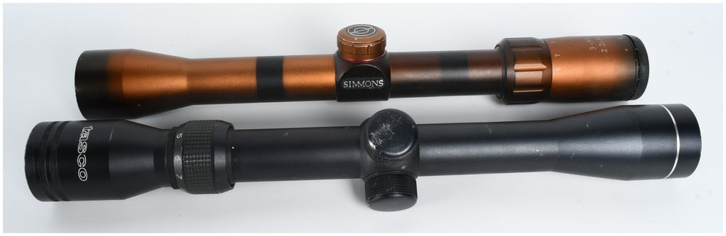 A Pair of Variable-Power Rifle Scopes Including Simmons 3-9x32 22 Mag and Tasco (1 of 7)