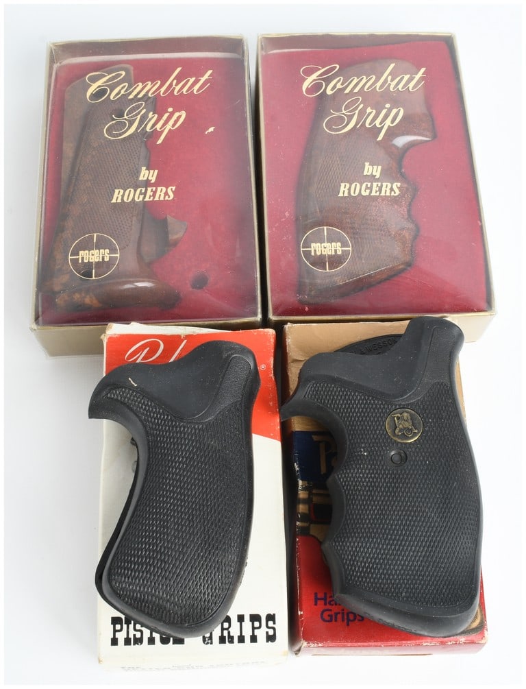 A Collection of 4 Rogers and Pachmayr Pistol Grips for Colt and Smith and Wesson Handguns (1 of 4)