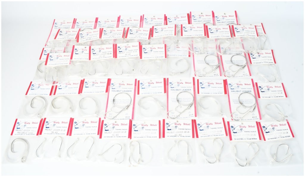 A Collection of 50 Wally Whale Fishing Hooks and Halibut Leaders (1 of 7)