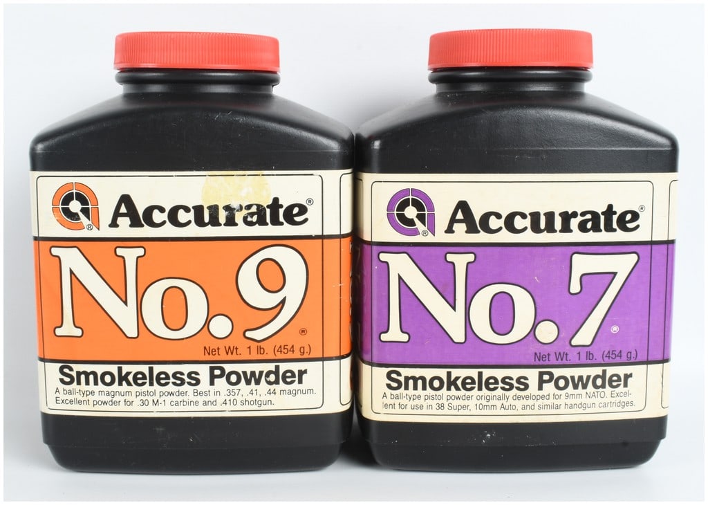 Two Accurate Arms Company Smokeless Powder Containers (1 of 2)