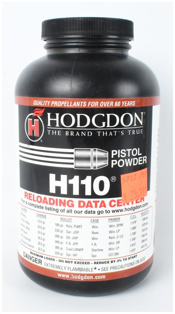 Hodgdon H110 Smokeless Pistol Powder, 1 lb (1 of 2)