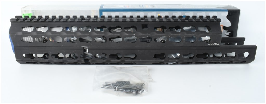 UTG PRO Model 47 Super Slim 13-Inch KeyMod Rail System: This UTG PRO 13-inch Model 47 Super Slim KeyMod rail system is designed for Chinese AK-pattern rifles and variants. Made in the USA, this handguard features a black anodized finish with a full-length 