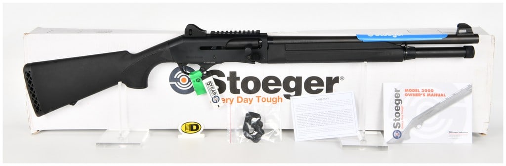 Stoeger M3000 Tactical Semi-Automatic Shotgun 12 Gauge with 18.5 Inch Barrel: This brand new Stoeger M3000 Tactical semi-automatic shotgun is chambered for 12 gauge and features an 18.5 inch barrel with a 3 inch chamber capable of cycling 2 3/4 inch or 3 inch shells. The shotgu
