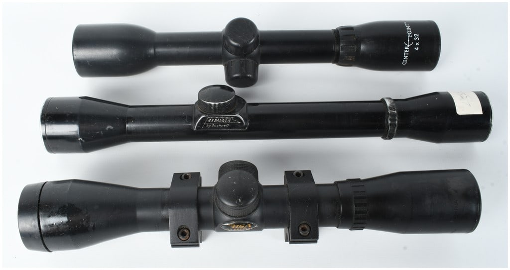 A Trio of Rifle Scopes Including CenterPoint, Bushnell, and BSA Models (1 of 7)