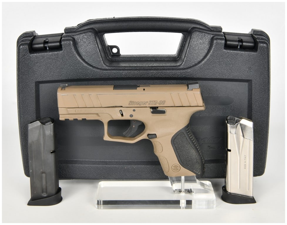 Stoeger STR-9C Semi-Automatic Striker-Fired Pistol 9x19mm Parabellum: This Stoeger STR-9C is a compact semi-automatic striker-fired pistol chambered in 9x19mm Parabellum, designed for personal defense and concealed carry applications. The firearm features a compact barr