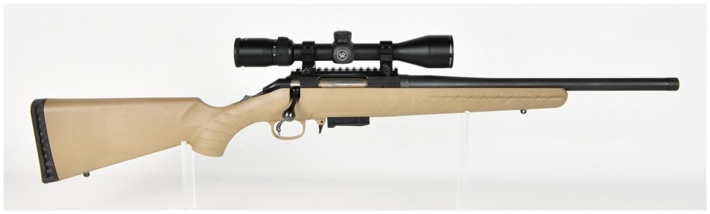 Ruger American Ranch Bolt Action Rifle 7.62 x 39mm with 16.12 Inch Barrel: This Ruger American Ranch is a bolt-action rifle chambered in 7.62 x 39mm, designed as a compact and versatile firearm for utility or sporting use. It features a cold hammer-forged barrel with a matte