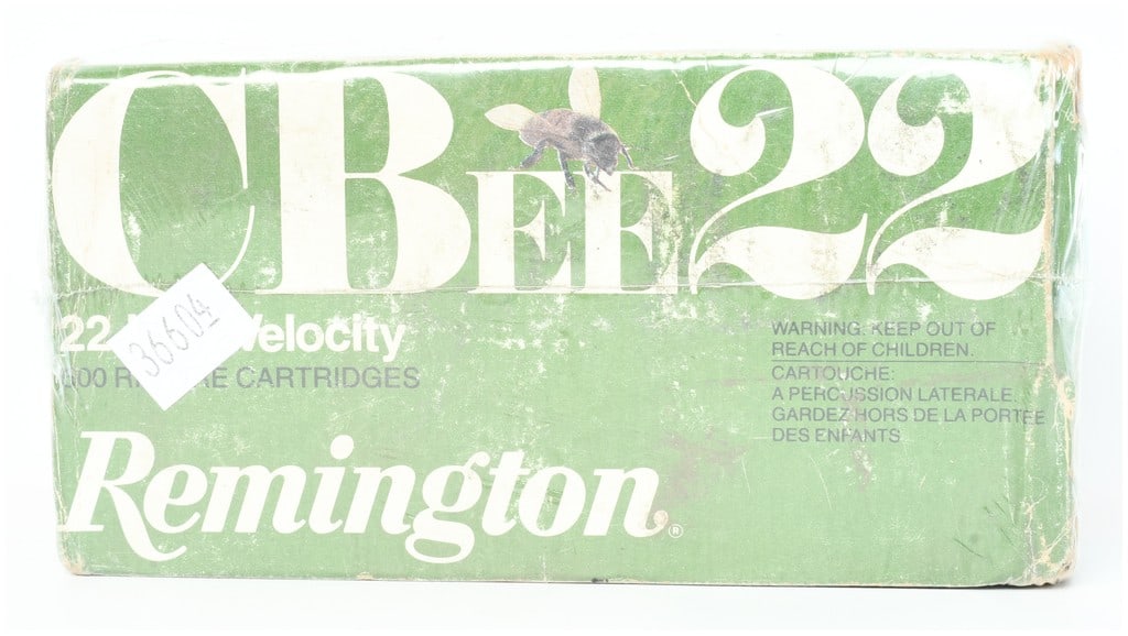 Remington CBee 22 Low Velocity .22 Long Ammunition 500 Rounds: A 500-round brick of Remington CBee 22 low-velocity .22 Long rimfire ammunition. These cartridges are loaded with 30-grain copper-coated solid bullets designed to produce minimal report and velocity w