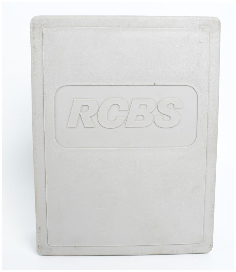 RCBS 3-Die Carbide Reloading Set for .357 Magnum, .38 Special, and .357 Maximum: This reloading die set is designed for .357 Magnum, .38 Special, and .357 Maximum calibers, primarily manufactured by RCBS. The collection is housed in a gray plastic RCBS storage case with a manufact