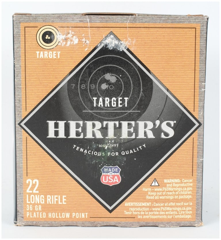 A Lot of 500 Rounds of Herter's Target .22 Long Rifle Ammunition (1 of 3)