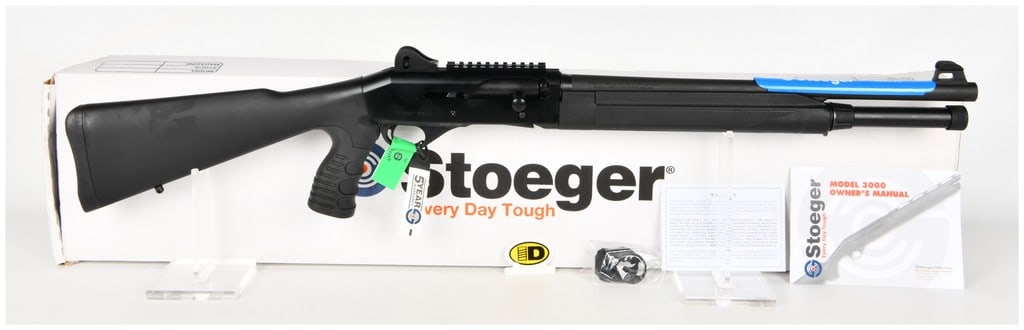 Stoeger M3000 Semi-Automatic Tactical Shotgun 12 Gauge with 18.5 Inch Barrel: This is a brand new Stoeger M3000 semi-automatic tactical shotgun chambered for 12 gauge 2 3/4-inch or 3-inch shells. The firearm features an 18.5-inch barrel with a matte black finish and is equipped