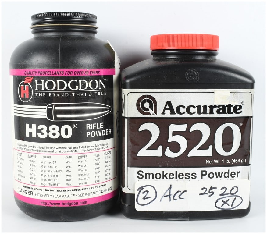 Two 1 lb. Containers of Hodgdon H380 and Accurate 2520 Smokeless Powder (1 of 2)