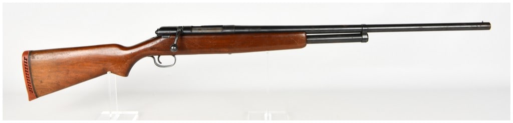 J.C. Higgins Model 583.21 Bolt-Action Shotgun 16 Gauge with 26 Inch Barrel: This is a single J.C. Higgins Model 583.21 bolt-action shotgun chambered for 16 gauge shells. It features a 26-inch barrel with a fixed full choke, designed for 2 3/4-inch chambers. The firearm is equ
