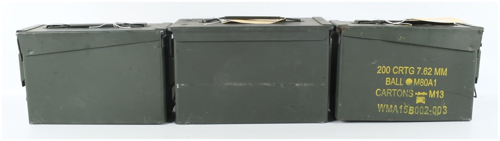 A Trio of United States Military M19A1 and M2A1 Steel Ammunition Storage Containers (1 of 3)