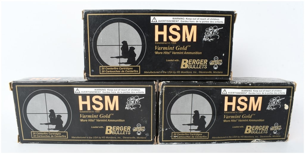 A Lot of 55 Rounds of HSM Varmint Gold Ammunition .204 Ruger (1 of 4)