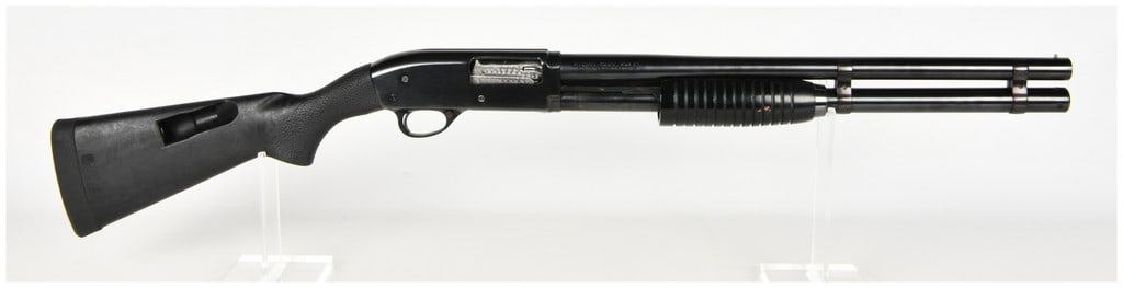 Mitchell High Standard Model 9103 BL Pump Action Shotgun 12 Gauge with 20 Inch Barrel: This Mitchell High Standard Model 9103 BL is a pump action shotgun chambered for 12 gauge 2-3/4 inch shells, designed with an emphasis on tactical or defensive utility. The firearm features a 20 inch 
