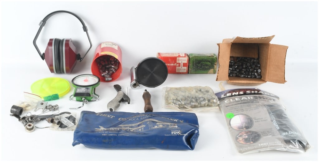 An Assortment of Shooting and Reloading Accessories, Tools, and Projectiles (1 of 9)