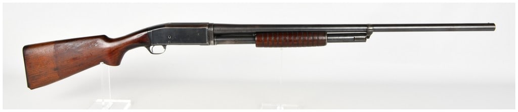 Remington Model 10 Pump Action Shotgun 12 Gauge with 30 Inch Barrel: This is a Remington Model 10 pump-action shotgun chambered in 12 gauge, configured with a 30-inch barrel featuring a fixed full choke and a single bead front sight. The firearm utilizes a