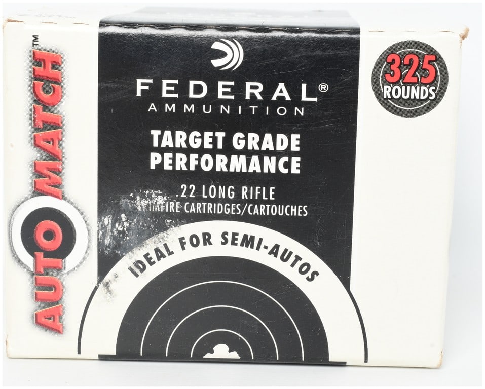 Federal AutoMatch .22 Long Rifle Rimfire Ammunition 325 Rounds: This lot consists of a single bulk pack box of Federal AutoMatch .22 Long Rifle rimfire ammunition containing 325 rounds. Designed for target grade performance, these cartridges are specifically marke