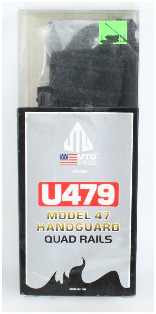 Leapers UTG PRO Model 47 Universal Tactical Quad Rail Handguard: This is a Leapers UTG PRO Model 47 universal tactical quad rail handguard designed for AK-47 pattern rifles. The unit is constructed from precision-machined aircraft aluminum alloy with a matte black 