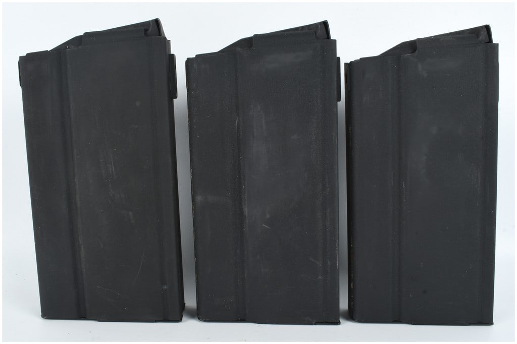 Three ProMag M1A-A1 Detachable Box Magazines .308 Winchester: This lot consists of three detachable steel box magazines manufactured by ProMag for use with M1A or M14 pattern rifles chambered in .308 Winchester and 7.62x51mm NATO. Each magazine is constructed wi