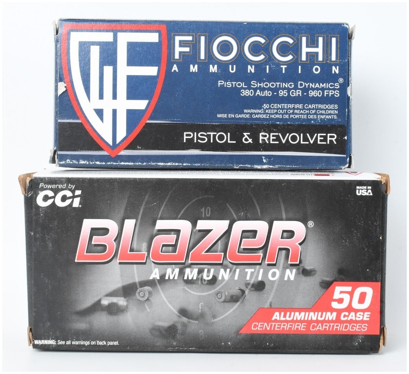 A Lot of 100 Fiocchi and Blazer 95 Grain FMJ .380 Auto Ammunition Cartridges (1 of 4)