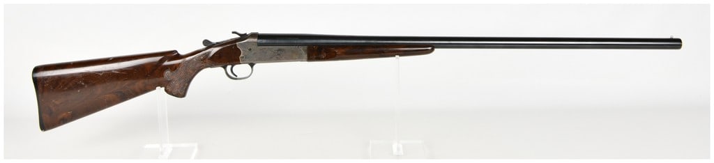 J.C. Higgins Model 101.1 Single-Shot Break-Action Shotgun 12 Gauge with 30 Inch Barrel: This is a single-shot break-action shotgun chambered in 12 gauge, designed for utility and field use. It features a 30-inch barrel chambered for 2 3/4-inch shells, equipped with a single silver-colore