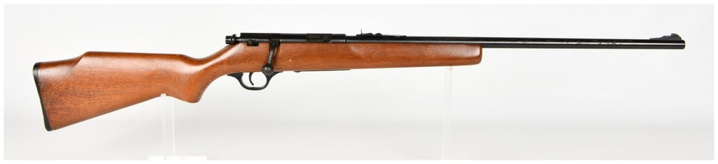 Glenfield Model 25 Bolt Action Rifle .22 S, L, LR with 22 Inch Barrel: This is a single bolt-action rimfire rifle identified by its markings as a Glenfield Model 25, manufactured by The Marlin Firearms Co. of North Haven, Connecticut. Chambered for .22 Short, Long, and