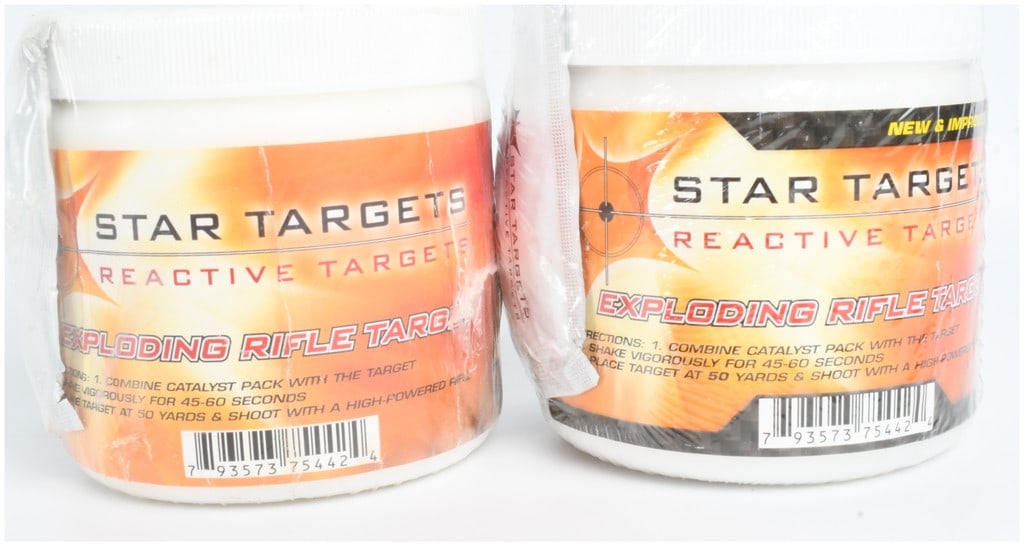 A Pair of Star Targets Reactive Exploding Rifle Targets (1 of 3)