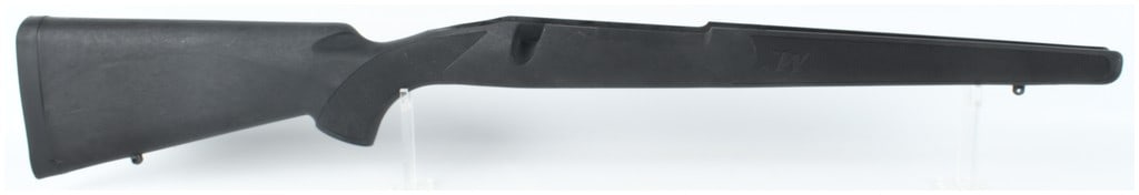 Winchester Model 70 Short Action Synthetic Blind Magazine Stock: Winchester Model 70 short action synthetic rifle stock designed for a right-handed bolt-action receiver with a blind magazine configuration. The black composite stock features a matte finish with mold