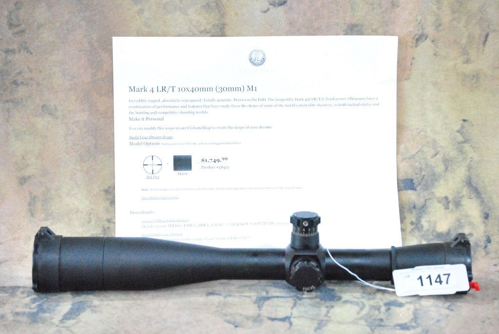 Leupold Mark 4 8 5 25x50mm Lr T Rifle Scope May 16 2020 Centurion Auctions In Fl