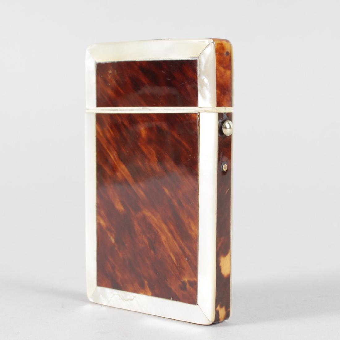 A TORTOISESHELL AND MOTHER-OF-PEARL CALLING CARD CASE. (1 of 3)