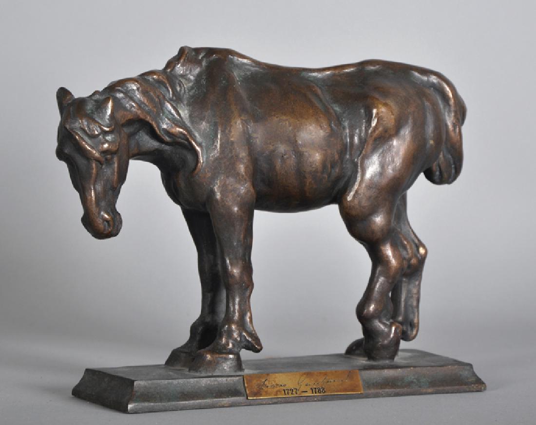 After Thomas Gainsborough (1727-1788) British.: After Thomas Gainsborough (1727-1788) British. "Standing Pony", Bronze, Inscribed 'Gainsborough's pony, owned by John Constable', 62/500 to Integral Base, 7.5" x 10".