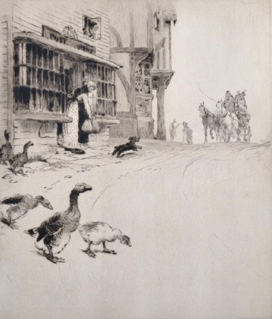 Cecil Aldin (1870-1935) British. Ducks Crossing a Path (1 of 4)