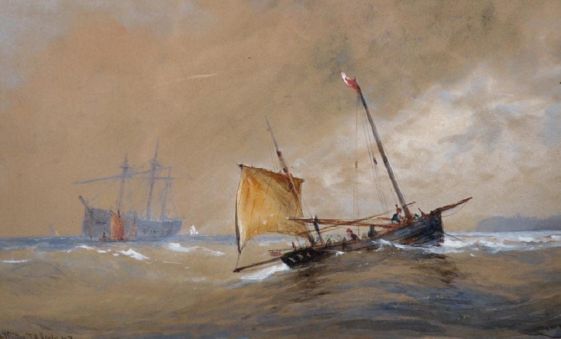 Thomas Bush Hardy (1842-1897) British. "Off Whitby", a (1 of 4)