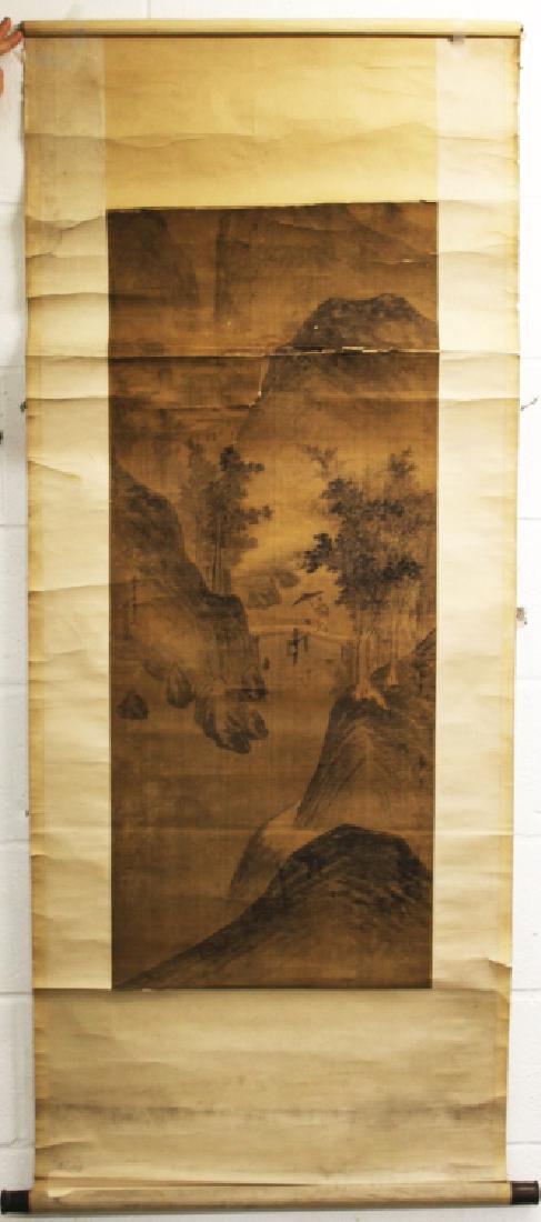 A CHINESE SCROLL PAINTING ON SILK, 19th Century or (1 of 6)
