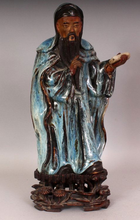 A LARGE EARLY 20TH CENTURY CHINESE FLAMBE GLAZED (1 of 10)