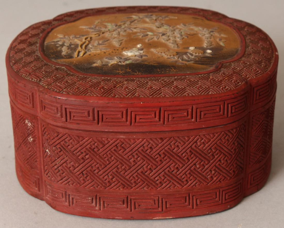 A JAPANESE MEIJI PERIOD RED CINNABAR LACQUER, & (1 of 10)