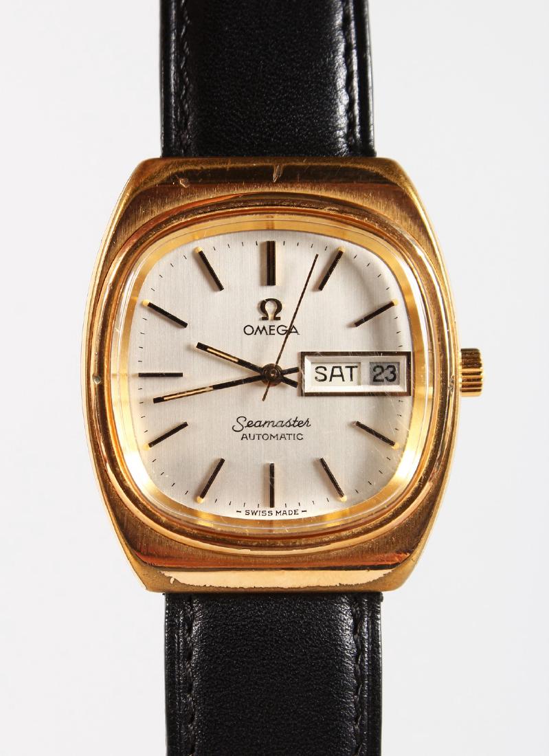 A GENTLEMAN'S OMEGA SEAMASTER WRISTWATCH AND BRACELET.: A GENTLEMAN'S OMEGA SEAMASTER WRISTWATCH AND BRACELET.