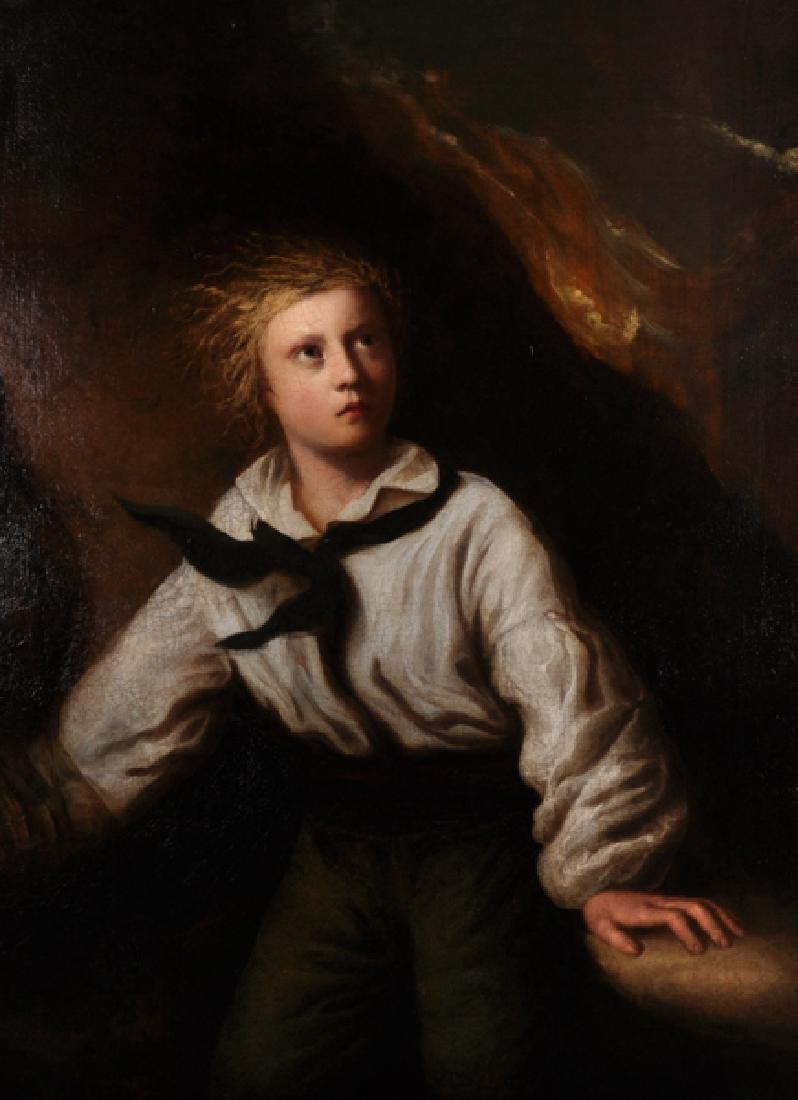 Circle of Henry Fuseli (1741-1825) Swiss. A Portrait of: Circle of Henry Fuseli (1741-1825) Swiss. A Portrait of Charles William Wentworth-FitzWilliam of Alwalton Hall, Huntingdonshire, Standing in a Rocky Landscape, Oil on Canvas, Inscribed on a label on t