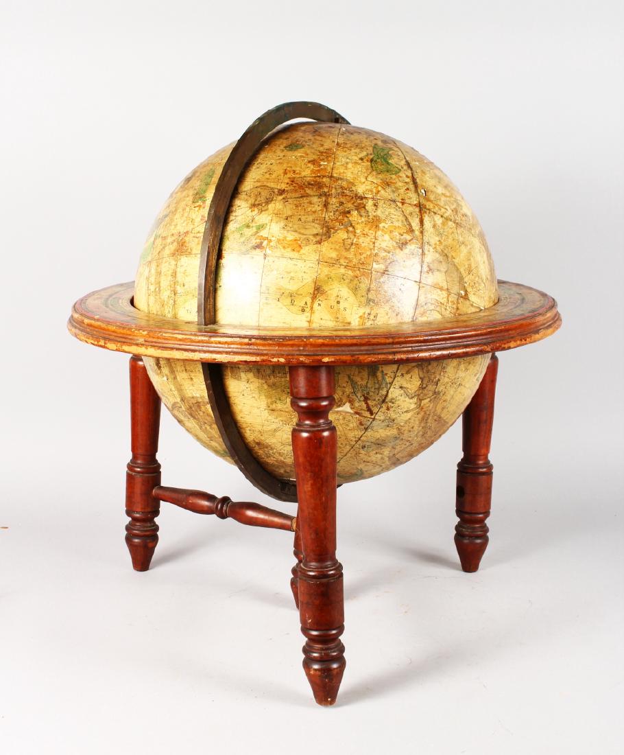 AN EARLY 19th CENTURY TERRESTRIAL GLOBE on a turned (1 of 1)
